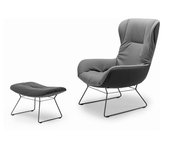 Leya | Wingback Chair with wire frame & Ottoman | Armchairs | FREIFRAU MANUFAKTUR