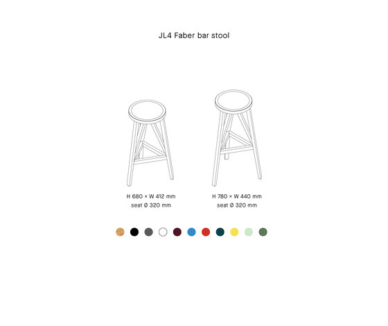 JL4 FABER barstool in natural oak | Bar stools | LOEHR