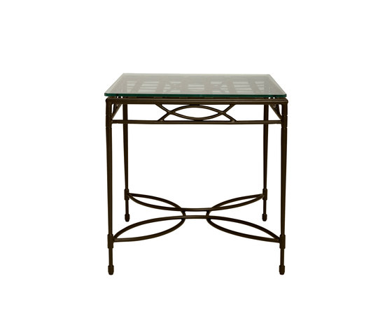 AMALFI WOVEN GLASS TOP SIDE TABLE SQUARE 56 | Side tables | JANUS et Cie