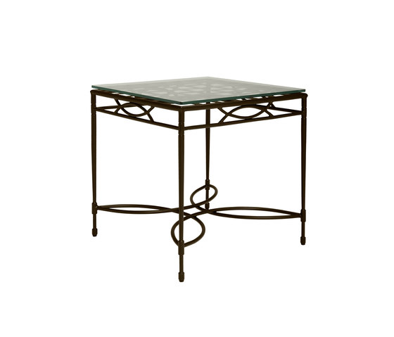 AMALFI WOVEN GLASS TOP SIDE TABLE SQUARE 56 | Side tables | JANUS et Cie