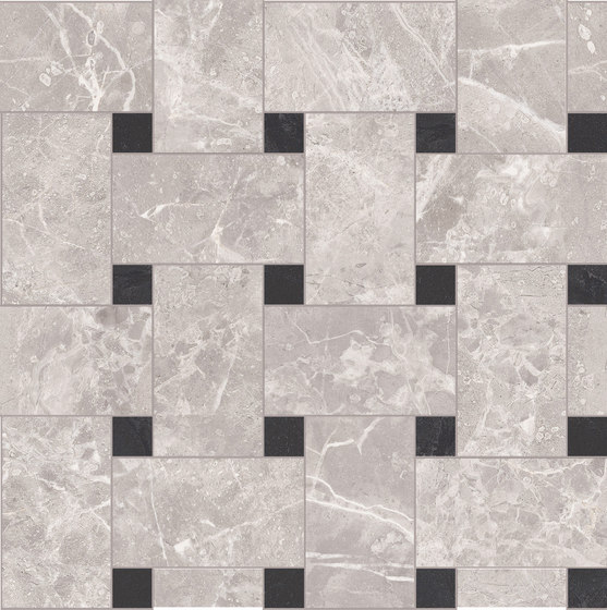 Newluxe Floor | Tessera Treccia Reflex Grey | Piastrelle ceramica | Marca Corona