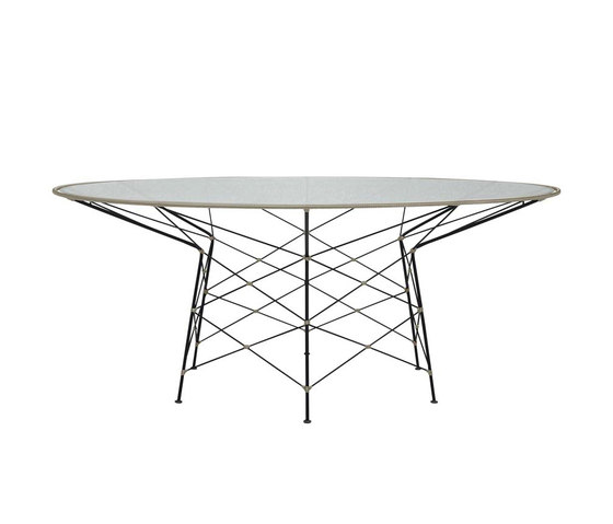 WHISK RATTAN GLASS TOP DINING TABLE ROUND 180 | Dining tables | JANUS et Cie