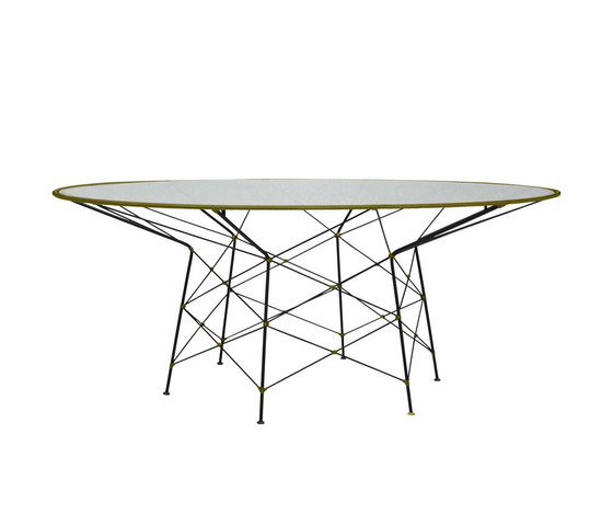 WHISK RATTAN GLASS TOP DINING TABLE ROUND 180 | Dining tables | JANUS et Cie