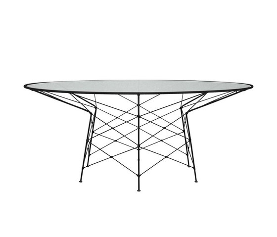 WHISK RATTAN GLASS TOP DINING TABLE ROUND 180 | Tavoli pranzo | JANUS et Cie