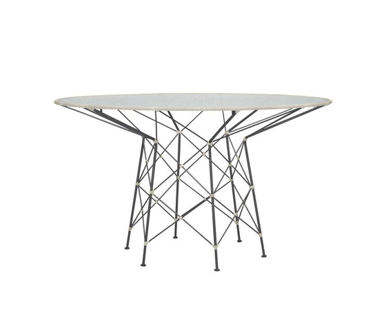 WHISK RATTAN GLASS TOP DINING TABLE ROUND 130 | Mesas comedor | JANUS et Cie