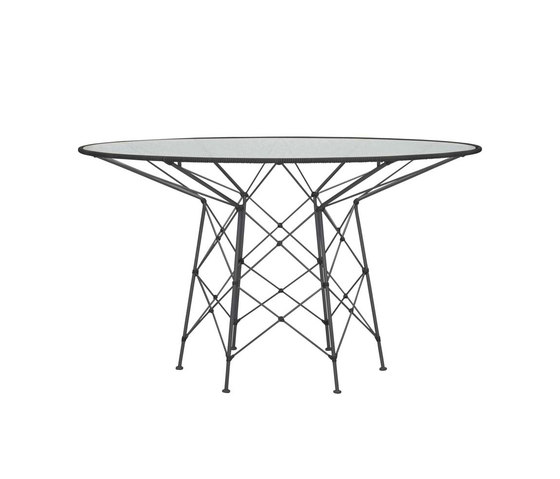 WHISK RATTAN GLASS TOP DINING TABLE ROUND 130 | Dining tables | JANUS et Cie