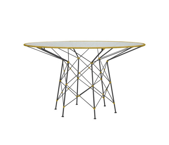 WHISK RATTAN GLASS TOP DINING TABLE ROUND 130 | Dining tables | JANUS et Cie