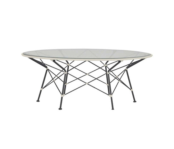 WHISK RATTAN GLASS TOP COCKTAIL TABLE ROUND 107 | Tables basses | JANUS et Cie