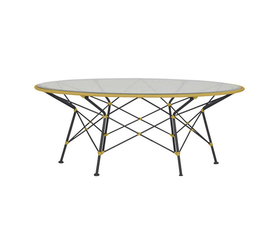 WHISK RATTAN GLASS TOP COCKTAIL TABLE ROUND 107 | Coffee tables | JANUS et Cie