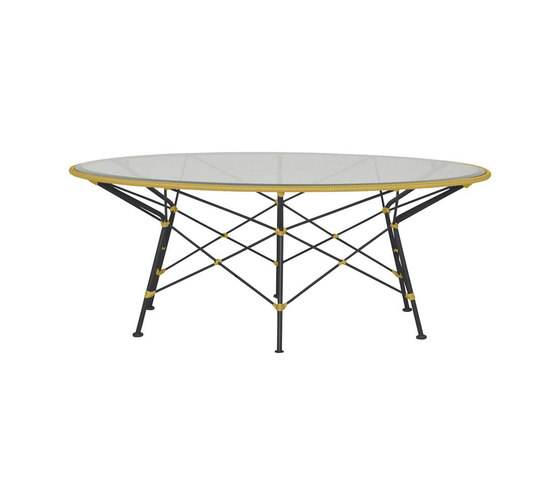 WHISK RATTAN GLASS TOP COCKTAIL TABLE ROUND 107 | Coffee tables | JANUS et Cie