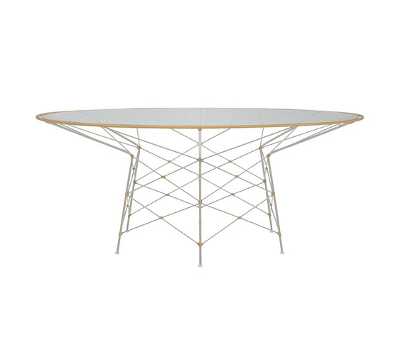 WHISK GLASS TOP DINING TABLE ROUND 180 | Esstische | JANUS et Cie