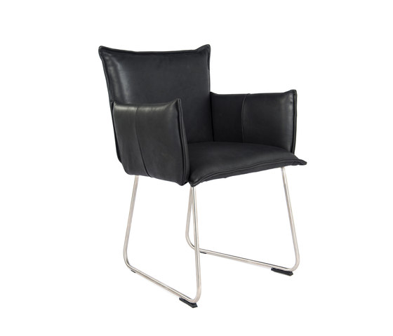 Duke Brushed Stainless Steel with Arms | Chairs | Jess