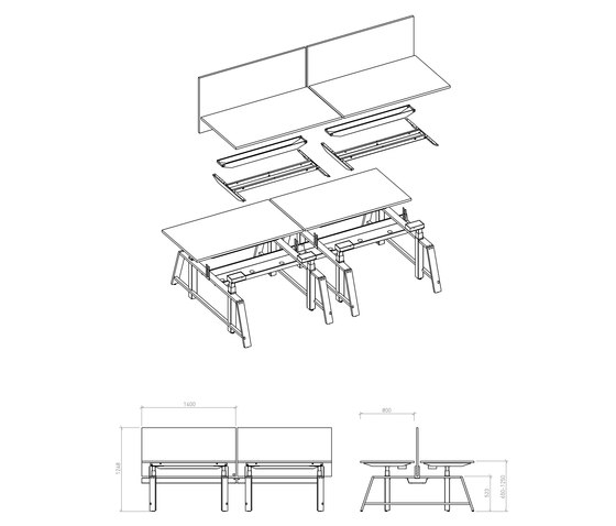 Double bench | Escritorios | wp_westermann products