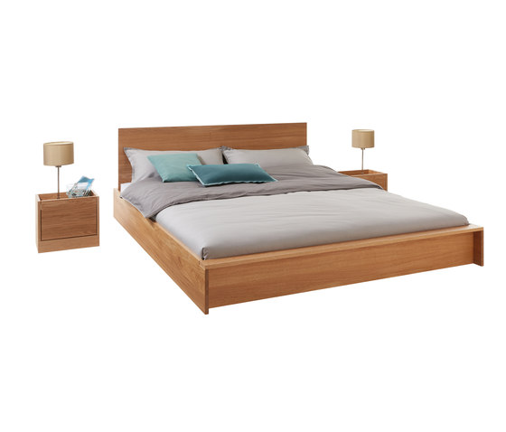 Flai Bed solid oak with headboard | Letti | Müller small living