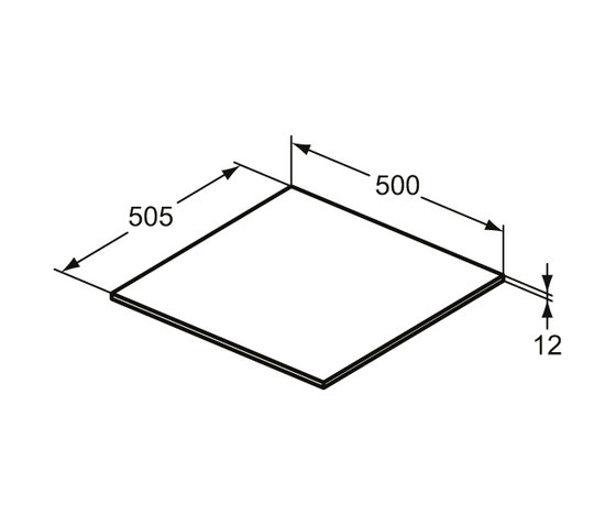 Adapto Holzplatte zu Unterbau 500 mm | Mobilier salle de bain | Ideal Standard