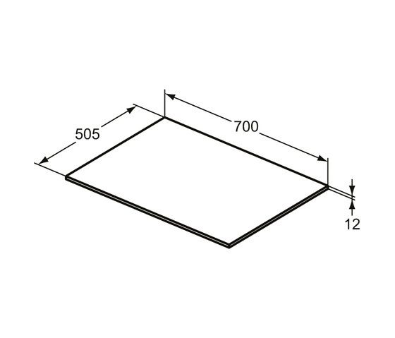 Adapto Holzplatte 700 mm zu Waschtisch-Unterschrank / Standkonsole | Badmöbel | Ideal Standard