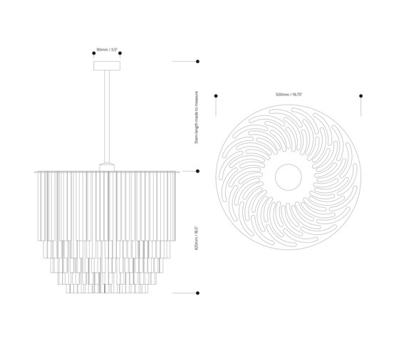 Disc Chandelier polished nickel | Lampade sospensione | Tom Kirk Lighting