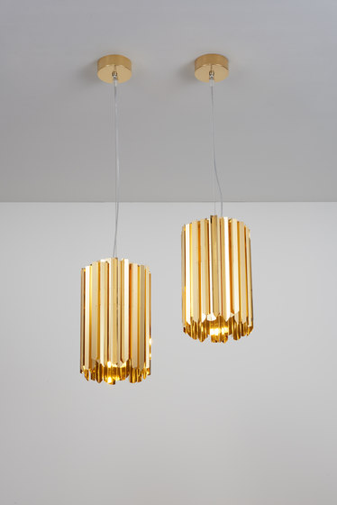 Facet Pendant polished gold | Suspended lights | Tom Kirk Lighting