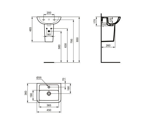 Eurovit Plus Wandsäule für Handwaschbecken | Bathroom fixtures | Ideal Standard
