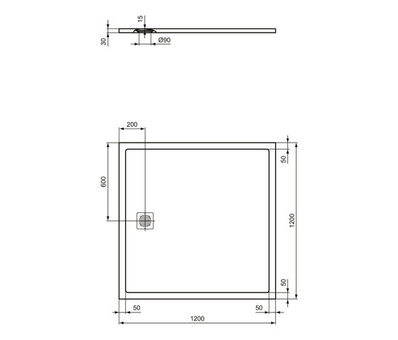 Ultra Flat S Quadratische Brausewanne 1200 x 1200 mm | Shower trays | Ideal Standard