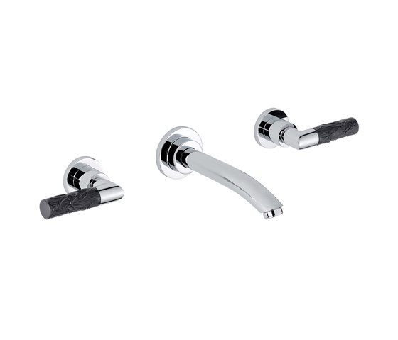 Bambou | Trim only for wall mounted 3-hole basin mixer | Grifería para lavabos | THG Paris