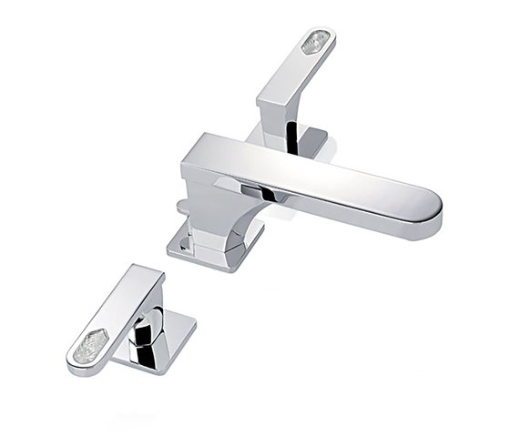 Profil | with lever Rim mounted 3-hole basin mixer | Grifería para lavabos | THG Paris