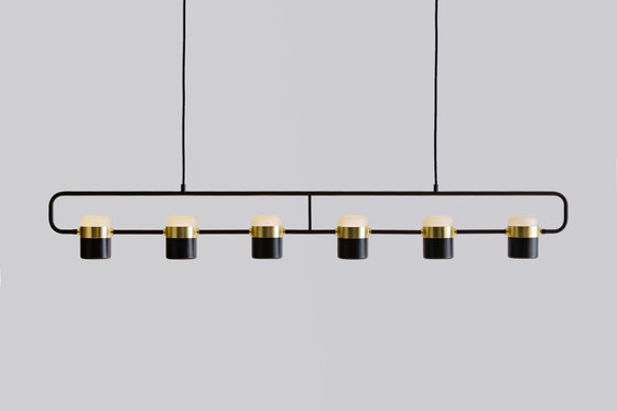 Ling PL6 pendant light in black metal and brass | Suspensions | SEEDDESIGN