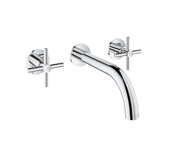 Atrio Three-hole basin mixer M-Size cross handle wall mounted | Wash basin taps | GROHE
