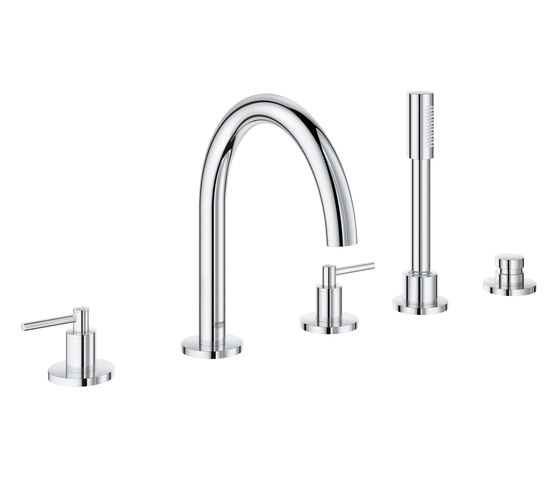 Atrio Tub filler with lever handles, handshower and diverter (5-hole) | Bath taps | GROHE
