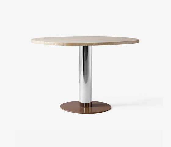 Mezcla JH22 Travertine, Chrome, Clay | Dining tables | &TRADITION