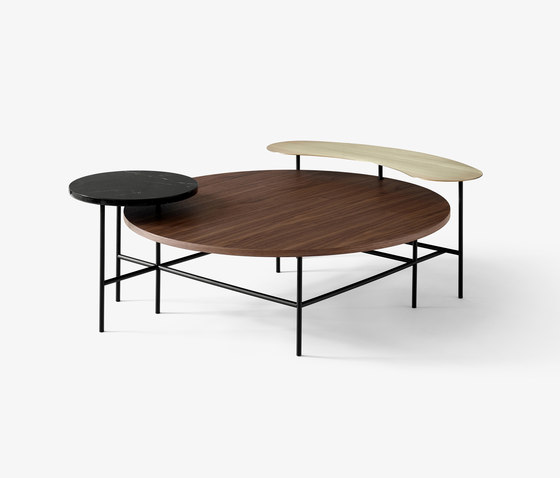 Palette JH25 Brass, Nero Marquina, Lacquered Walnut | Coffee tables | &TRADITION