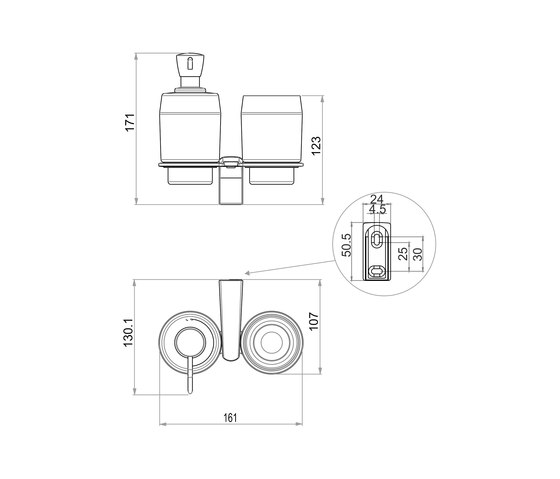 Amarilo Combined soap dispenser and glass holder | Soap dispensers | Bodenschatz