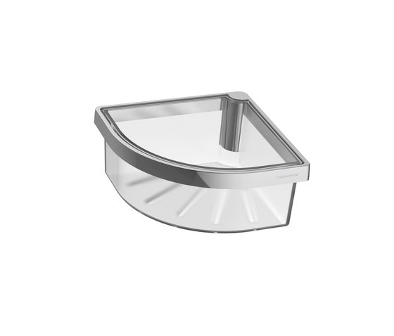 Chic 14 Duschkorb Eckmodell mit Kunststoffkorb | Seifenhalter | Bodenschatz