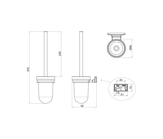 Chic 14 WC-Bürstengarnitur ohne Schliessdeckel | Toilettenbürstengarnituren | Bodenschatz