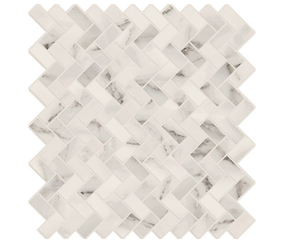 Motif Extra | Calacatta Silver Herringbone Reflex | Ceramic tiles | Marca Corona