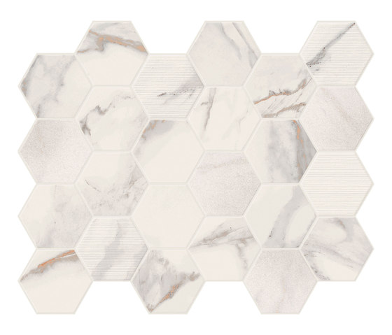 Motif Extra | Calacattagold Hexagone Tessere | Carrelage céramique | Marca Corona