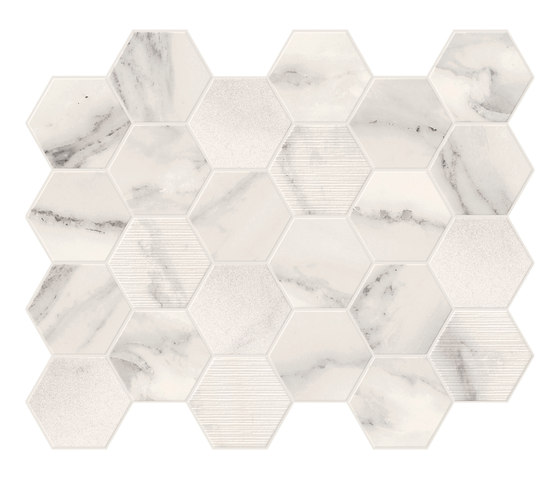 Motif Extra | Calacattasilver Hexagone Tessere | Piastrelle ceramica | Marca Corona