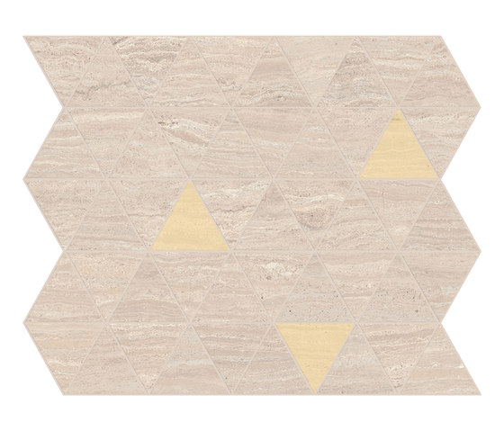 Motif Extra | Calacattabeige Triangle Gold Tess. | Carrelage céramique | Marca Corona
