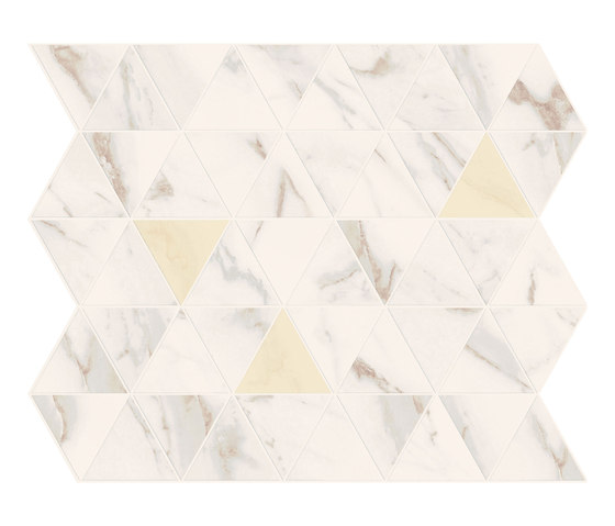 Motif Extra | Calacattagold Triangle Gold Tess. | Keramik Fliesen | Marca Corona