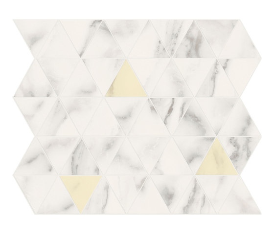 Motif Extra | Calacattasilver Triangle Gold Tess. | Keramik Fliesen | Marca Corona