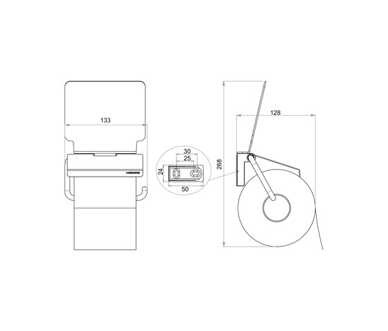 Lindo Toilet paper holder with magazine rack | Portarollos | Bodenschatz