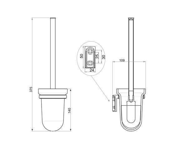 Lindo Toilet brush set without closing lid | Toilet brush holders | Bodenschatz