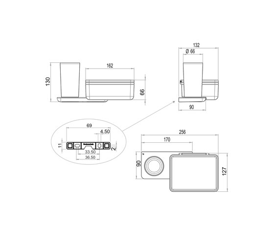 Liv Glass holder and wet wipes/utensils box | Paper towel dispensers | Bodenschatz