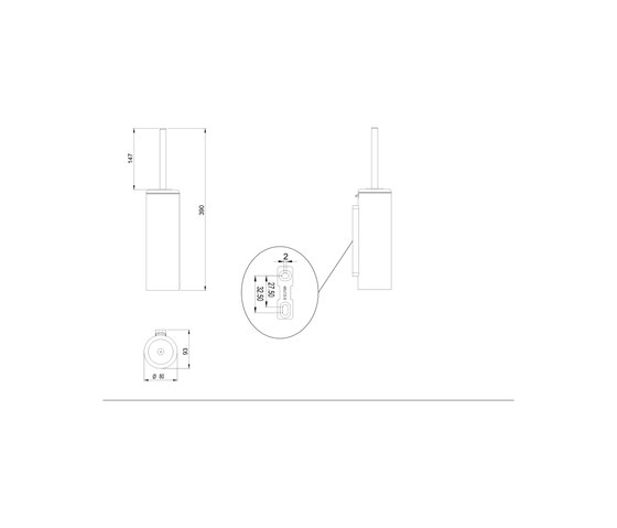 Nia Bürstengarnitur mit Schliessdeckel | Toilettenbürstengarnituren | Bodenschatz