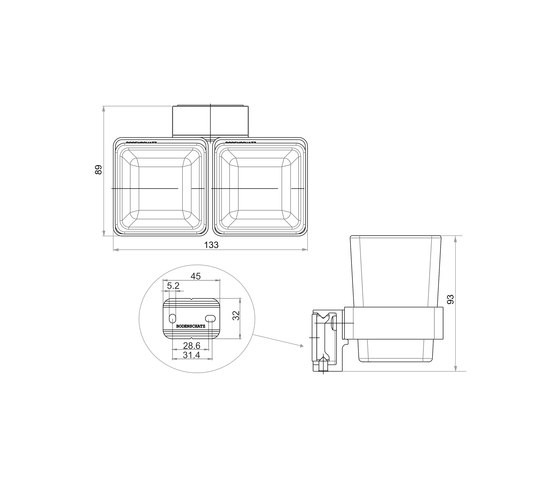 Simara Double glass holder | Portacepillos / Portavasos | Bodenschatz