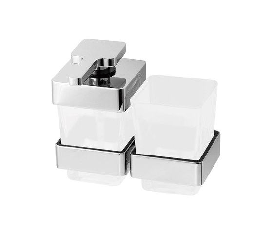 Simara Combined soap dispenser and glass holder | Dosificadores de jabón | Bodenschatz