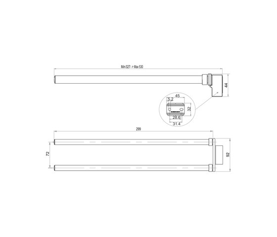 Simara Towel rail with two extendable arms | Estanterías toallas | Bodenschatz