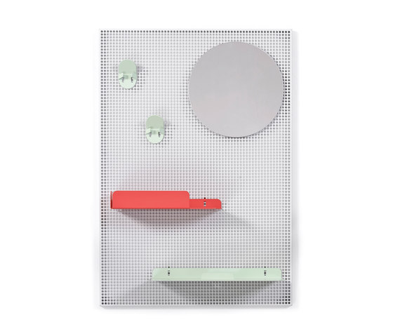 Wall system Alfred, light grey red and pastel green | Regale | Hartô