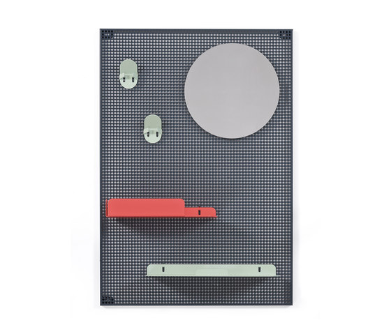 Wall system Alfred, dark grey red and pastel green | Scaffali | Hartô