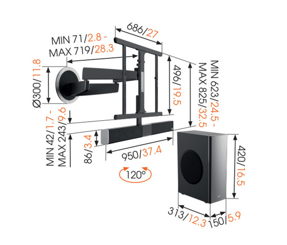 NEXT 8375 | MotionSoundMount | Supporti mediali | Vogel's Products bv